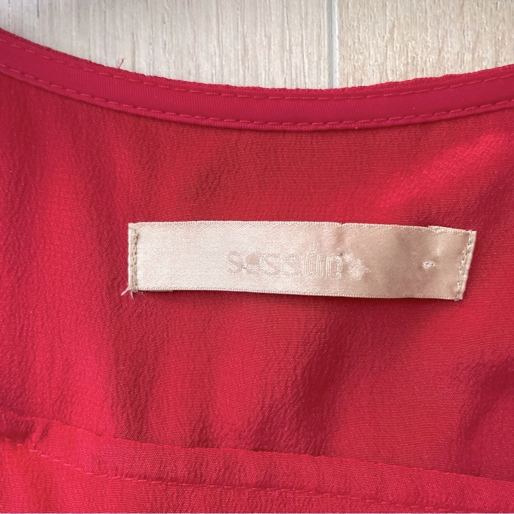 SESSUN Red 100% Silk Dress - Picture 8 of 9